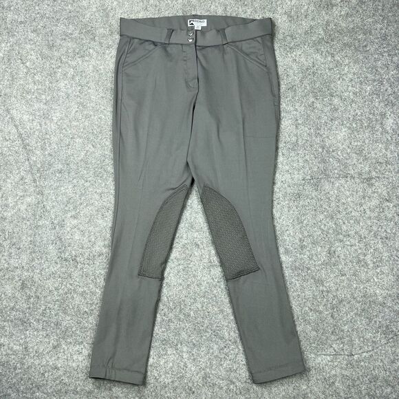 Dover Saddlery‎ Pants Womens 32 Gray Riding Sport Equestrian Knee Patch Breeches - Picture 1 of 14